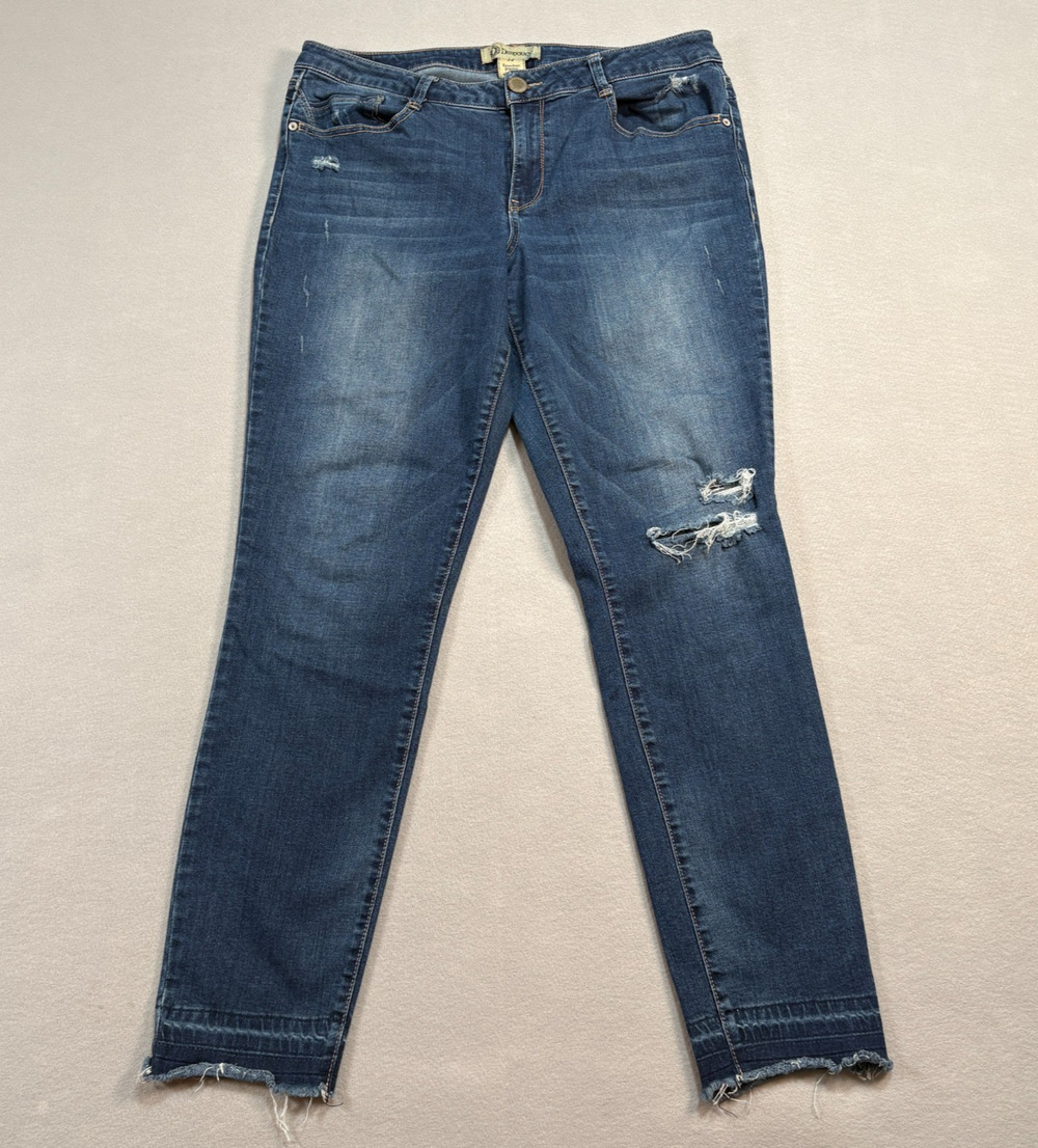 Democracy Freedom Legging Jeans Women's Size 12 Distressed Raw Hem